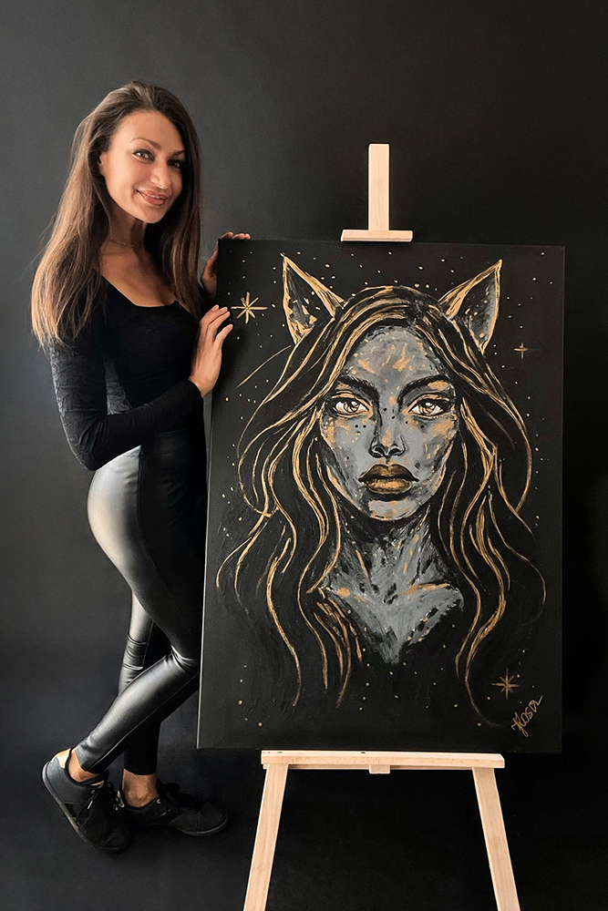 Zbliżenie na obraz Herstoria #1 - detale kocich uszu i twarzy